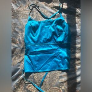 Vintage 2000’s turquoise backless tie top HOT HOT HOT❣️Size small Mirror brand.